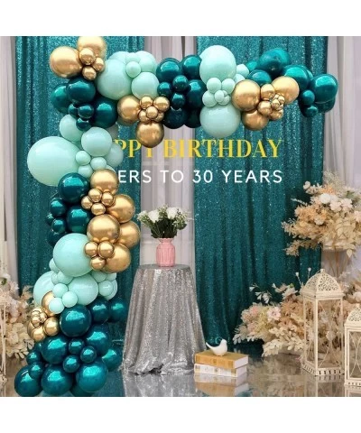 Dark Teal and Gold Balloon Garland Kit for Bridal Shower Anniversary Baby Shower Jungle Wild One Safari Themed Boys 30th 40th...