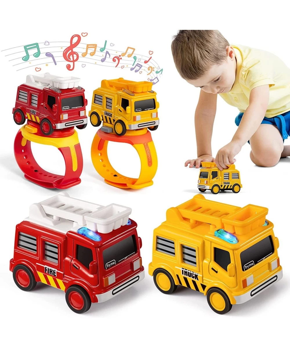 Car Toys for 3 4 5 6 7 Year Old Boys 2 in 1 Watch Toys Pull Back Car Toys for Kids Engineering Vehicles Fire Truck Toys Toys ...