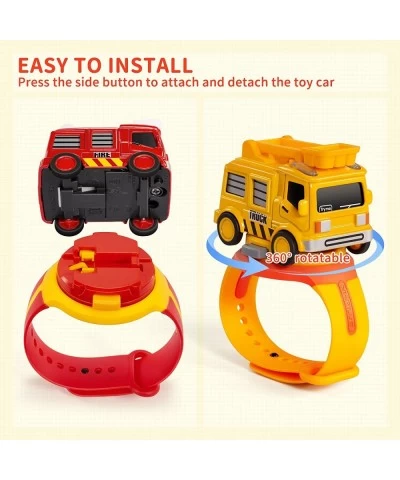 Car Toys for 3 4 5 6 7 Year Old Boys 2 in 1 Watch Toys Pull Back Car Toys for Kids Engineering Vehicles Fire Truck Toys Toys ...