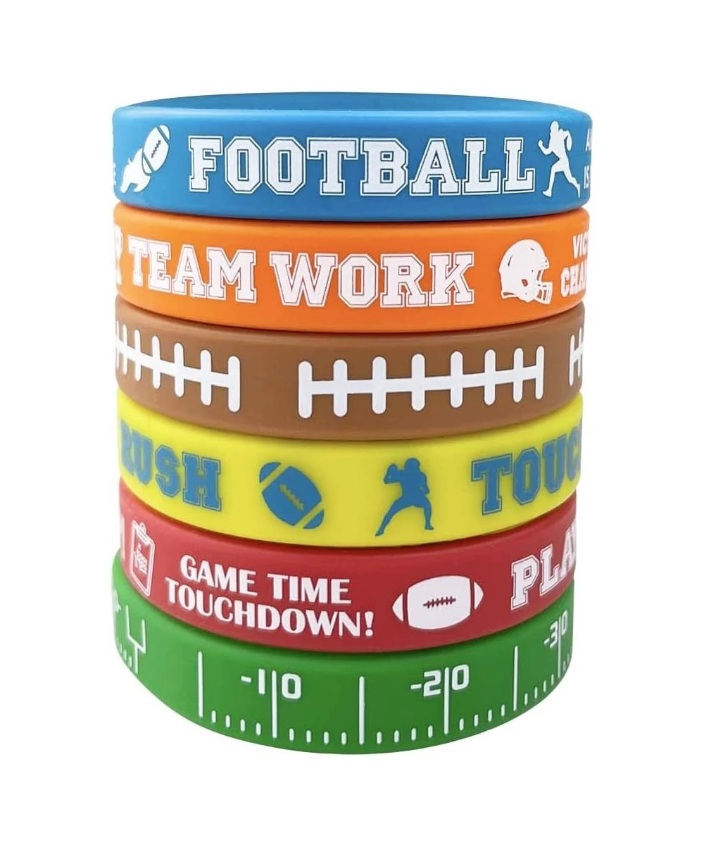 Football Silicone Bracelet Motivational Rubber Wristbands Rugby Silicone Wristband for Sports Themed Football Themed Birthday...