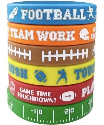 Football Silicone Bracelet Motivational Rubber Wristbands Rugby Silicone Wristband for Sports Themed Football Themed Birthday...