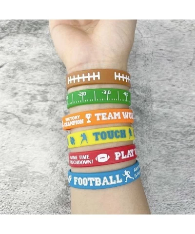 Football Silicone Bracelet Motivational Rubber Wristbands Rugby Silicone Wristband for Sports Themed Football Themed Birthday...