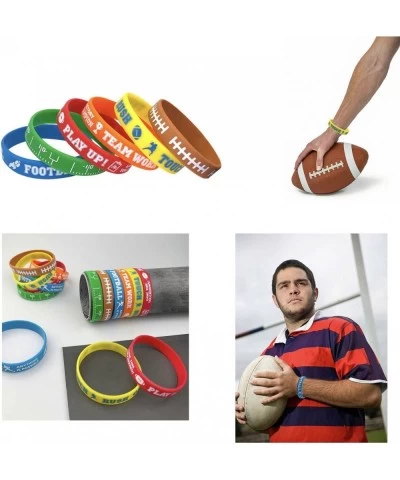 Football Silicone Bracelet Motivational Rubber Wristbands Rugby Silicone Wristband for Sports Themed Football Themed Birthday...