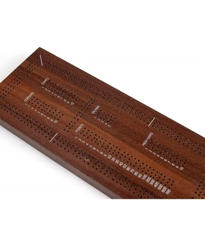 Games Triple Track Wooden Cribbage 13 Inch Board Game Set with Carrying Bag and Metal Pegs for 3 Players $58.49 Board Games