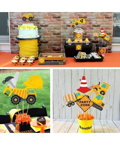 16pcs Construction Party Centerpiece Dump Truck Car Table Topper Decoration Zone Birthday Party Supplies $23.19 Kids' Party C...