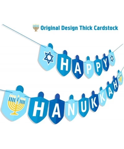 Hanukkah Decorations Party Banner Holiday Party Dreidel Garland Chanukah Festival Day Supplies Blue Illumination Party Family...