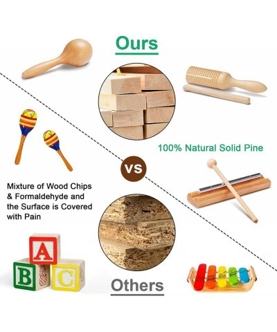 Toddler Musical Instruments Natural Wooden Percussion Instruments Toy for Kids Preschool Educational Musical Toys Set for Boy...