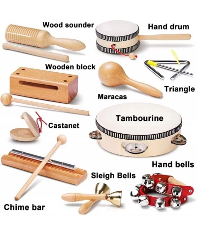 Toddler Musical Instruments Natural Wooden Percussion Instruments Toy for Kids Preschool Educational Musical Toys Set for Boy...