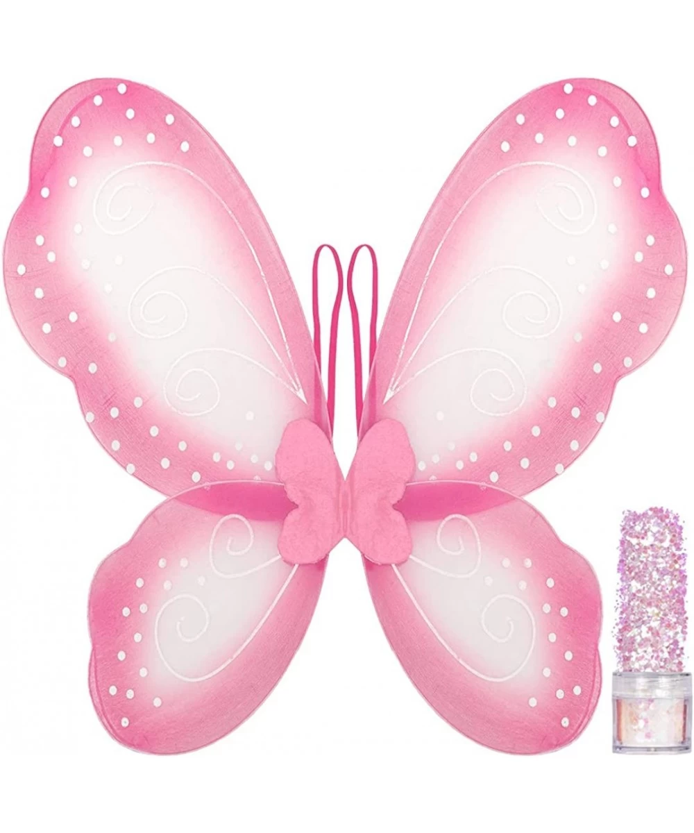 Pink Butterfly Wings | Fairy Wings with Chunky Glitter Set | Butterfly Costume Accessories | Halloween Cosplay Party Favors f...