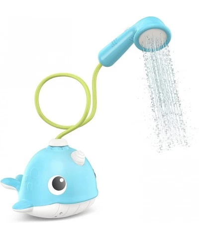 Bath Toy Narwhal Baby Bath Shower Head Battery Operated Bathtub Water Pump with Trunk Spout Rinser for Infants Toddlers Kids ...