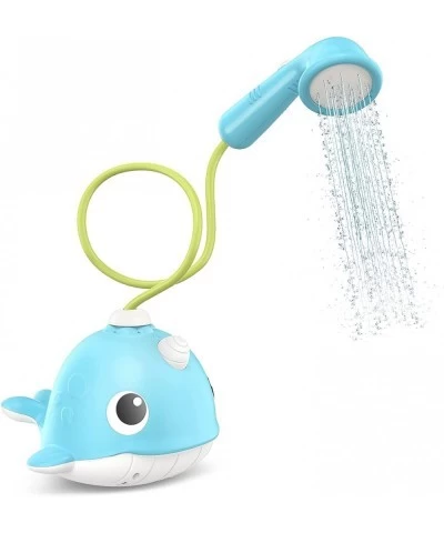 Bath Toy Narwhal Baby Bath Shower Head Battery Operated Bathtub Water Pump with Trunk Spout Rinser for Infants Toddlers Kids ...