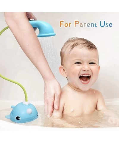 Bath Toy Narwhal Baby Bath Shower Head Battery Operated Bathtub Water Pump with Trunk Spout Rinser for Infants Toddlers Kids ...