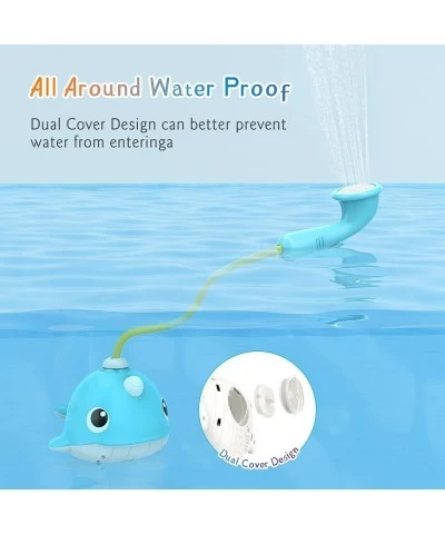 Bath Toy Narwhal Baby Bath Shower Head Battery Operated Bathtub Water Pump with Trunk Spout Rinser for Infants Toddlers Kids ...