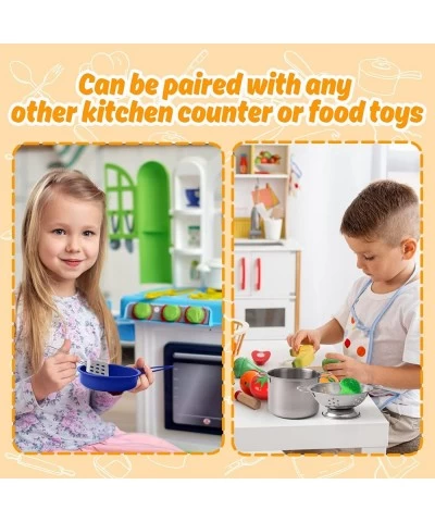 Kids Play Kitchen Toy Accessories Set Toddler Cooking Playset Colorful Stainless Steel Pots and Pans Birthday Gifts for 3+ Gi...