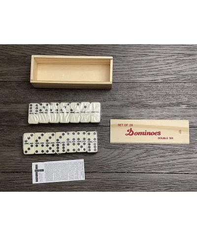 Professional Double 6 Dominoes Set for Adults - 28 Ivory Domino Tiles with Spinner In Wooden box (2-4 players) $23.26 Domino ...