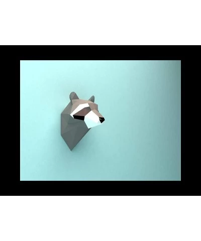 3D Raccoon Animal Paper Wall Art Sculpture Model Toy Home Decor DIY Paper Craft Gift $35.24 Kids' Drawing & Writing Boards