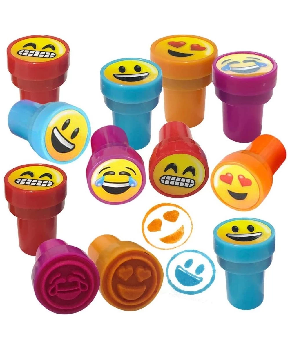 Emoticon Stampers for Kids Pack of 24 Pre-Inked Smile Stampers for Children Emoticon Birthday Party Supplies and Favors Piñat...