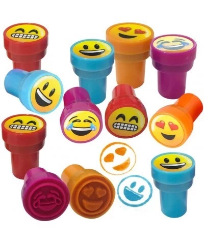 Emoticon Stampers for Kids Pack of 24 Pre-Inked Smile Stampers for Children Emoticon Birthday Party Supplies and Favors Piñat...