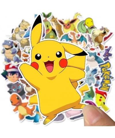 Stickers for Cute Anime Pokemon Teens Adults Girls 50 Pcs Cool Pikachu Cartoon Monsters Waterproof Stickers for Water Bottle ...