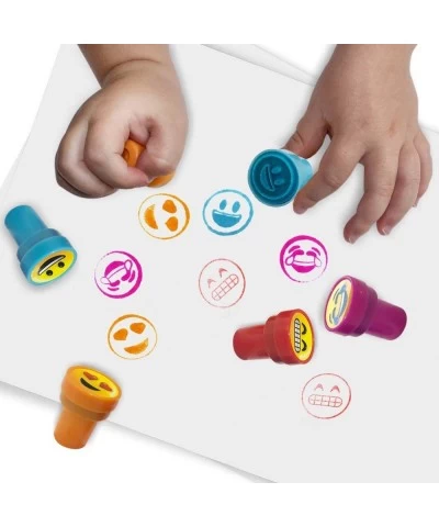 Emoticon Stampers for Kids Pack of 24 Pre-Inked Smile Stampers for Children Emoticon Birthday Party Supplies and Favors Piñat...