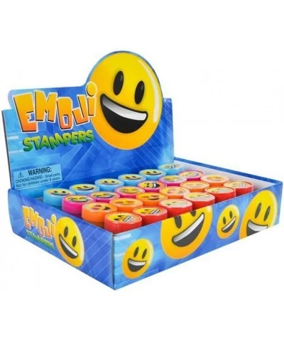 Emoticon Stampers for Kids Pack of 24 Pre-Inked Smile Stampers for Children Emoticon Birthday Party Supplies and Favors Piñat...