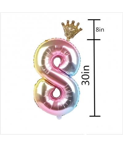 Aluminum Film 32 Inch Digital Crown Foil Number Balloons Gradient Color Digital Balloon Birthday Party Decoration Balloon Bab...