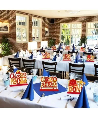 Class of 2022 Graduation Party Decorations Supplies - 3PCS Double Sided Wooden Sign Graduation Centerpieces for Tables - Cong...