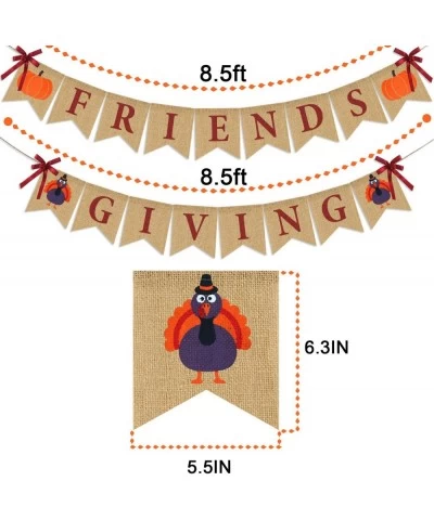 Friendsgiving Banner Burlap | Thanksgiving Decorations | ThanksGiving Burlap Banner | Rustic Thanksgiving Friends Giving Turk...