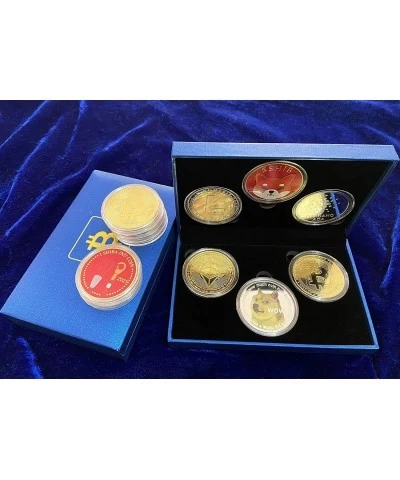 6 Pack Bitcoin Ethereum Dogecoin Shiba Inu Commemorative Coins Limited Edition Cryptocurrency Coin BTC EHT GOGE SHIB Physical...