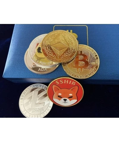 6 Pack Bitcoin Ethereum Dogecoin Shiba Inu Commemorative Coins Limited Edition Cryptocurrency Coin BTC EHT GOGE SHIB Physical...