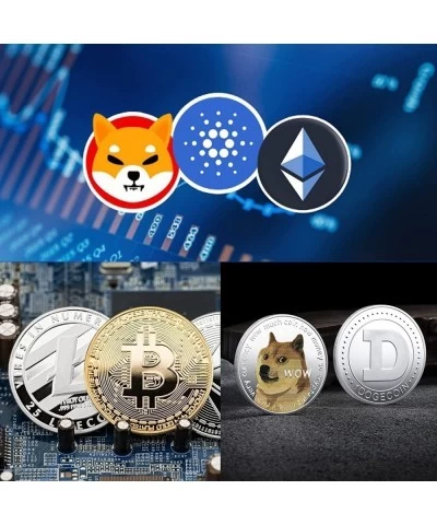 6 Pack Bitcoin Ethereum Dogecoin Shiba Inu Commemorative Coins Limited Edition Cryptocurrency Coin BTC EHT GOGE SHIB Physical...