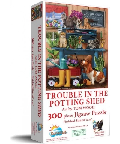 Trouble in The Potting Shed 300 pc Jigsaw Puzzle by Artist: Tom Wood $30.87 Jigsaw Puzzles