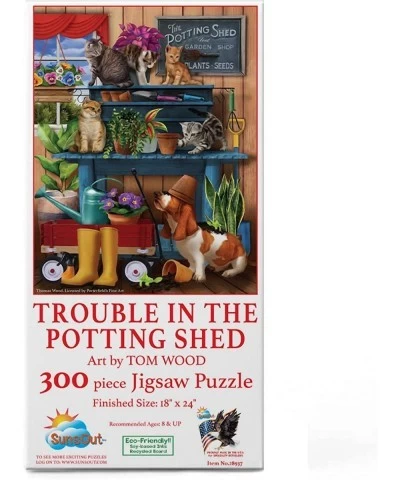 Trouble in The Potting Shed 300 pc Jigsaw Puzzle by Artist: Tom Wood $30.87 Jigsaw Puzzles