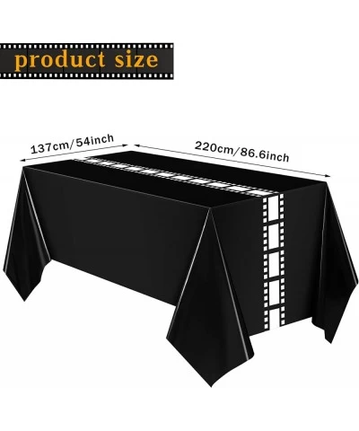 3 Pieces Movie Night Tablecloth Movie Night Decorations Movie Party Table Covers Theater Table Cloth for Movie Night Party Su...