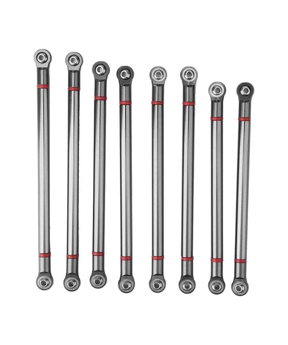 RC Car Chassis Link Rod 8 Pcs Aluminum Alloy Chassis Link Rod for SCX10 1/10 Scale 313mm Wheelbase RC Crawler Car(Titanium Co...