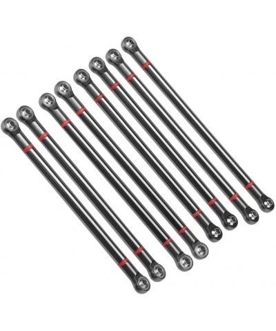 RC Car Chassis Link Rod 8 Pcs Aluminum Alloy Chassis Link Rod for SCX10 1/10 Scale 313mm Wheelbase RC Crawler Car(Titanium Co...