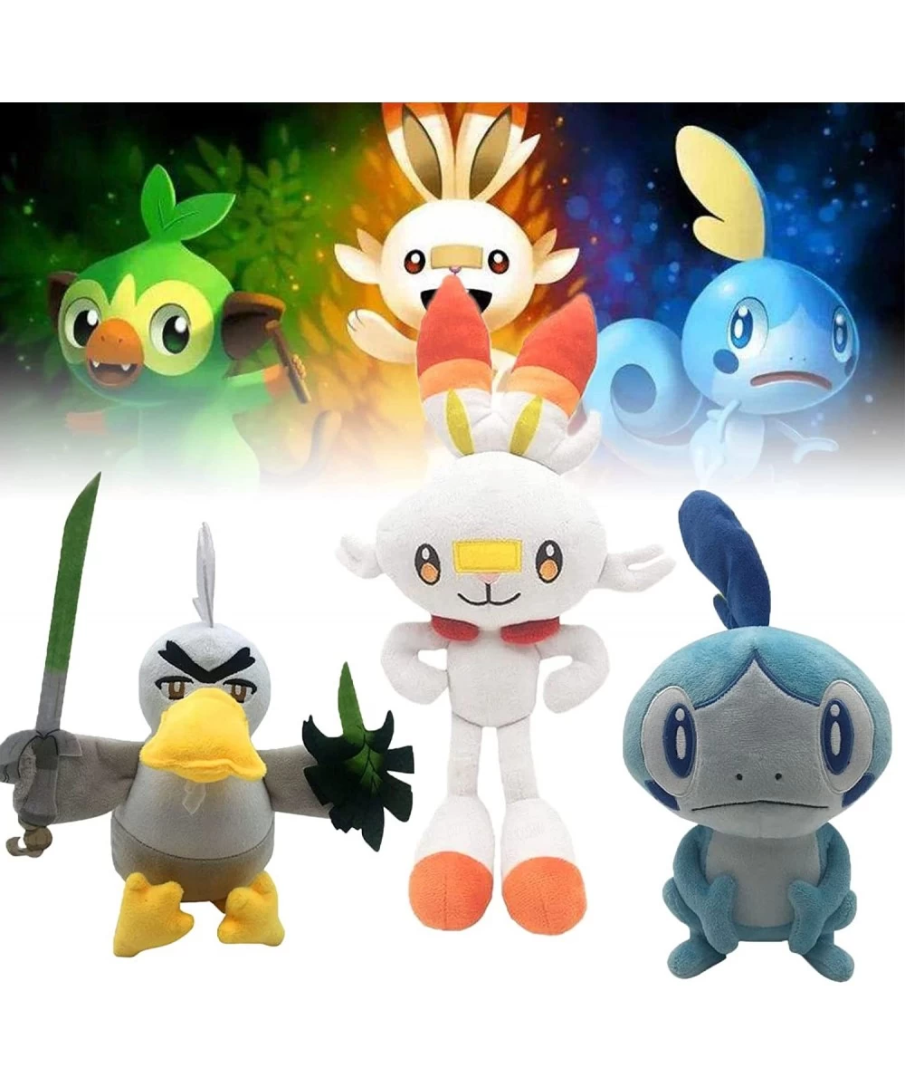 Scorbunny Plush Soft and Cute Anime Sirfetch'd Sobble Grookey Yamper Plush Doll for Kids Gifts (3pcs) $67.48 Plush Figure Toys