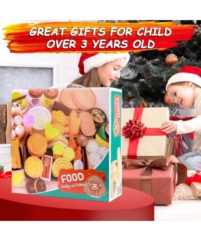 108PCS Deluxe Pretend Food Set Chinese and Western Toy Food Combo Game for Kids and Toddlers Chinese Breakfast Cooking Preten...