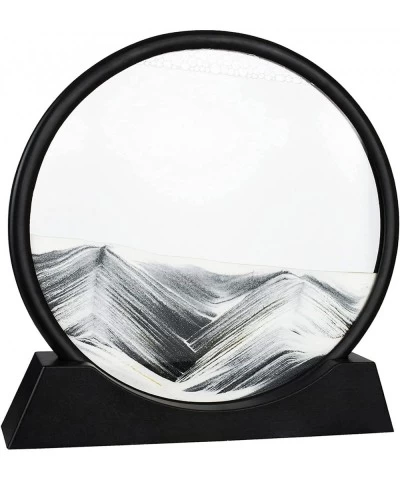 Omaiyoupin-Round Glass 3D Deep Sea Sand Art Moving Sand Art Decor (Ocean Heart)-(Black 7") $33.62 Craft Kits