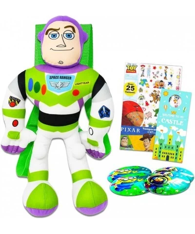 Buzz Lightyear Plush Toy Gift Set - Bundle with Deluxe Buzz Lightyear Plush Doll with Carrying Straps Toy Story Temporary Tat...