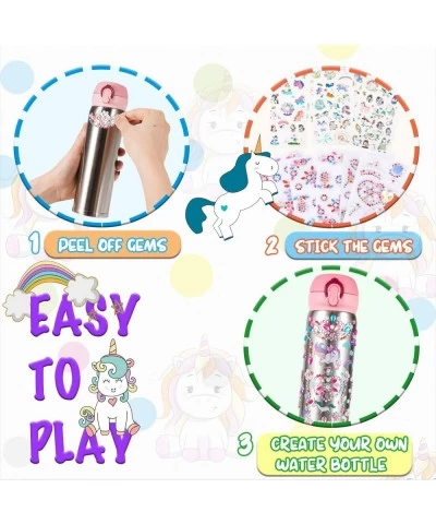 Decorate Your Own Water Bottle with 11 Sheets of Unicorn Stickers & Glitter Gems Craft Kit & Art Kit for Children Gift for Gi...