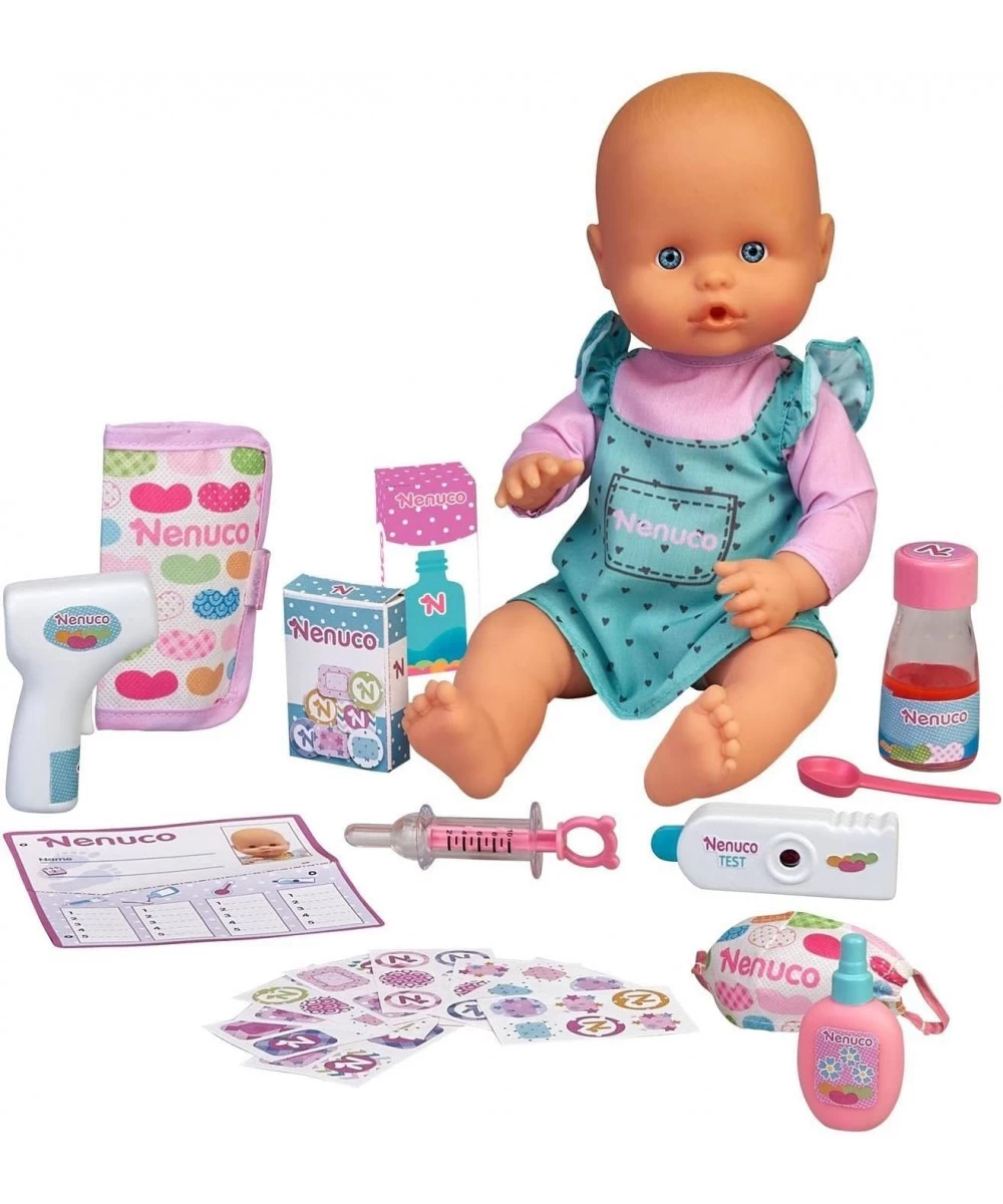 are You Sick Soft Doll with Thermometer Medicine with Spoon Vaccine Colored Band-Aids Spray Bottle 14" Doll $75.53 Dolls