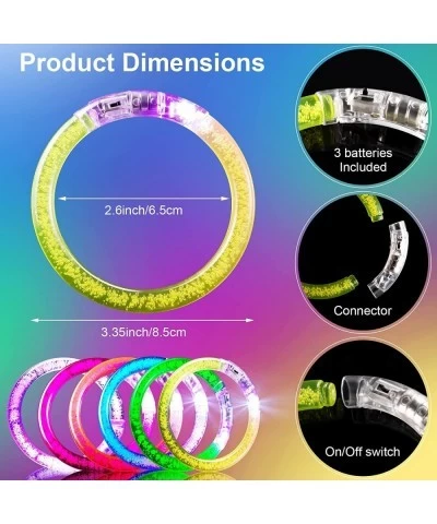 200 Pieces Glow in the Dark Bracelets Glow Sticks Bracelets LED Flashing Light up Bracelets Pack for Adults Neon Glow in the ...