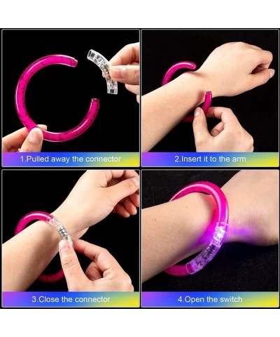 200 Pieces Glow in the Dark Bracelets Glow Sticks Bracelets LED Flashing Light up Bracelets Pack for Adults Neon Glow in the ...