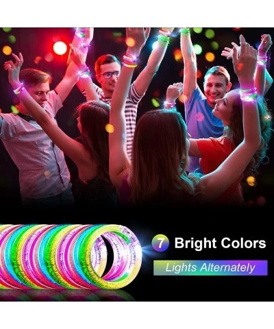 200 Pieces Glow in the Dark Bracelets Glow Sticks Bracelets LED Flashing Light up Bracelets Pack for Adults Neon Glow in the ...