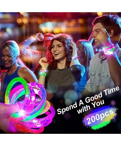 200 Pieces Glow in the Dark Bracelets Glow Sticks Bracelets LED Flashing Light up Bracelets Pack for Adults Neon Glow in the ...