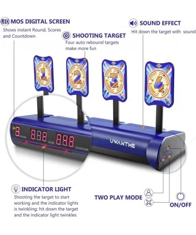 UWANTME Electronic Shooting Target Scoring Auto Reset Digital Targets for Nerf Guns Toys Ideal Gift Toy for Kids-Boys & Girls...