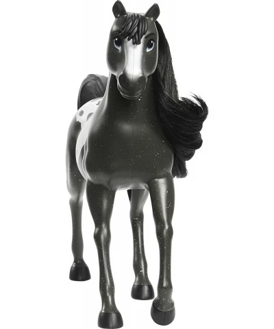 Herd Horse (Approx. 8-in) Moving Head  Black Pinto with Long Black Mane & Playful Stance Great Gift for Horse Fans Ages 3 Yea...