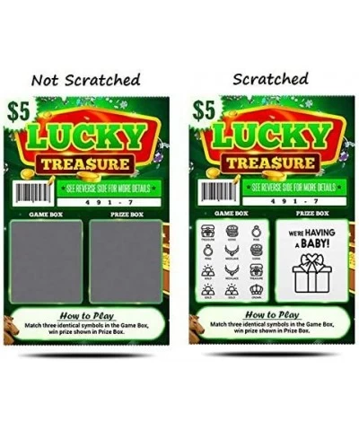 6 Pack - Pregnancy Announcement Lottery Scratch-Off Tickets | 4x6 Authentic Looking | Great for Baby Announcements | Perfect ...