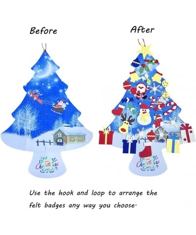 3.4ft Felt Christmas Tree Set for Toddlers Kids DIY Christmas Trees Decoration Kits with 30pcs Detachable Ornaments for Kids ...